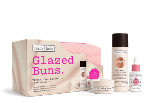 frank body Glazed Buns Kit with Firming Body Glaze, Firming Body Cream and Booty Drops